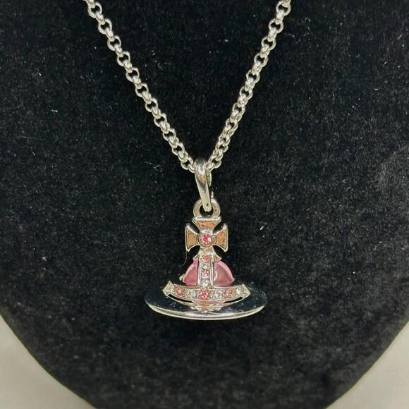 Vivienne Westwood Accessories - Vivienne Westwood Pink Cross Pendant B 84 C